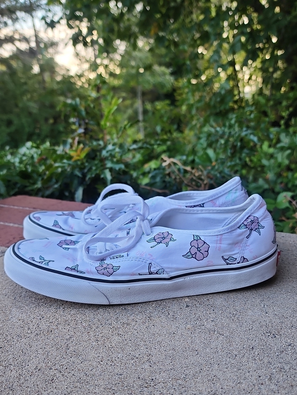 Vans Authentic Thank You White & Floral Skate Shoes